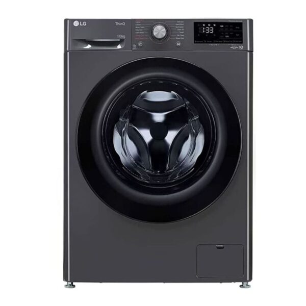 LG 10 Kg 5 Star Inverter Wi-Fi Fully-Automatic Front Loading Washing Machine with Inbuilt heater (FHP1410Z5M, Middle Black with Chrome Door, AI DD Technology & Steam)