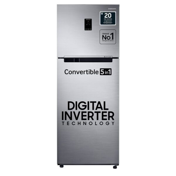 Samsung 385L 2 Star Inverter Frost-Free Convertible 5 In 1 Double Door Refrigerator (RT42C5532S8/HL,Elegant Inox 2023 Model)